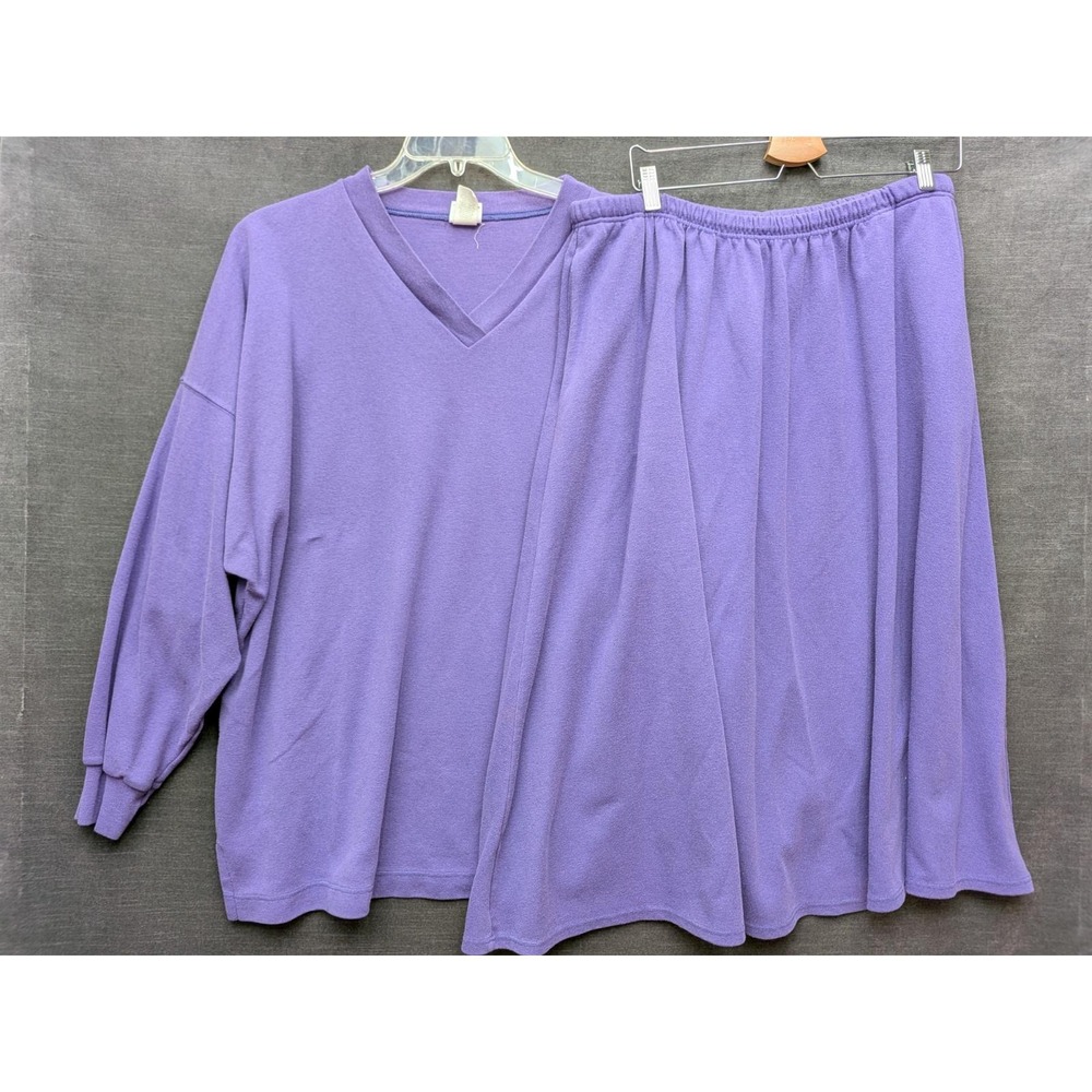 Vintage 90s Sloppy Joes Purple Shirt/Skirt Set Knit GrannyCore Modest Outfit